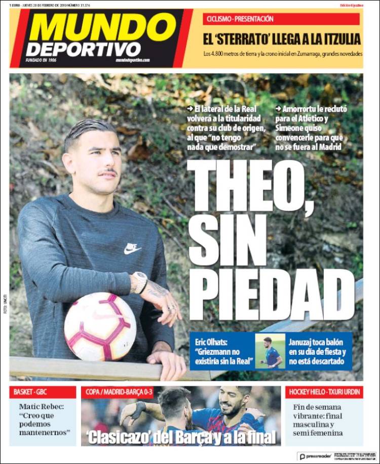 Portada de Mundo Deportivo Gipuzkoa (España)