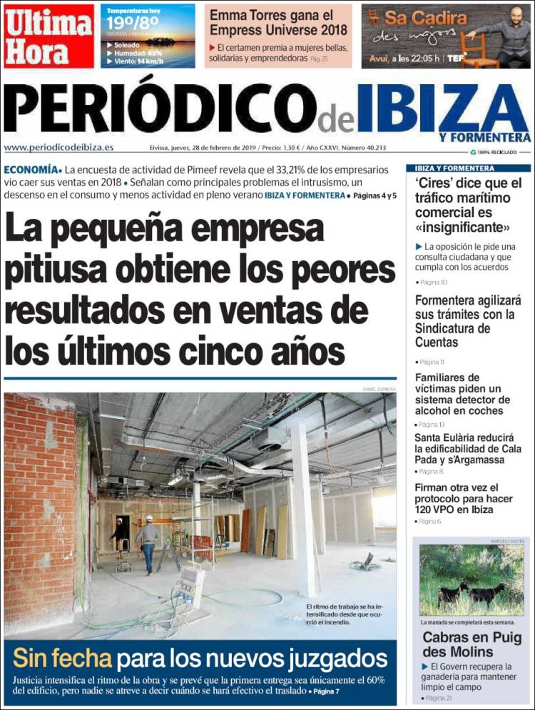 Portada de Periódico de Ibiza (España)