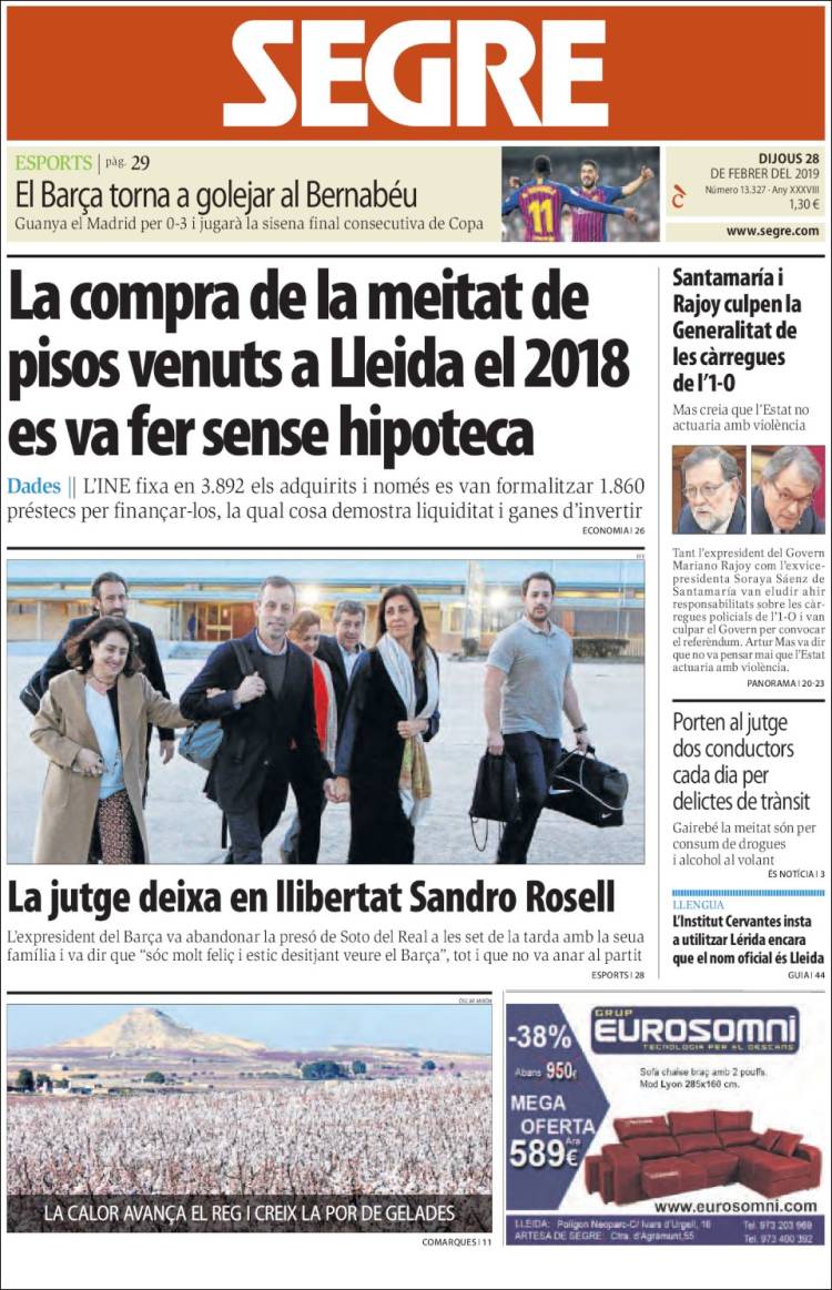 Portada de Segre (España)