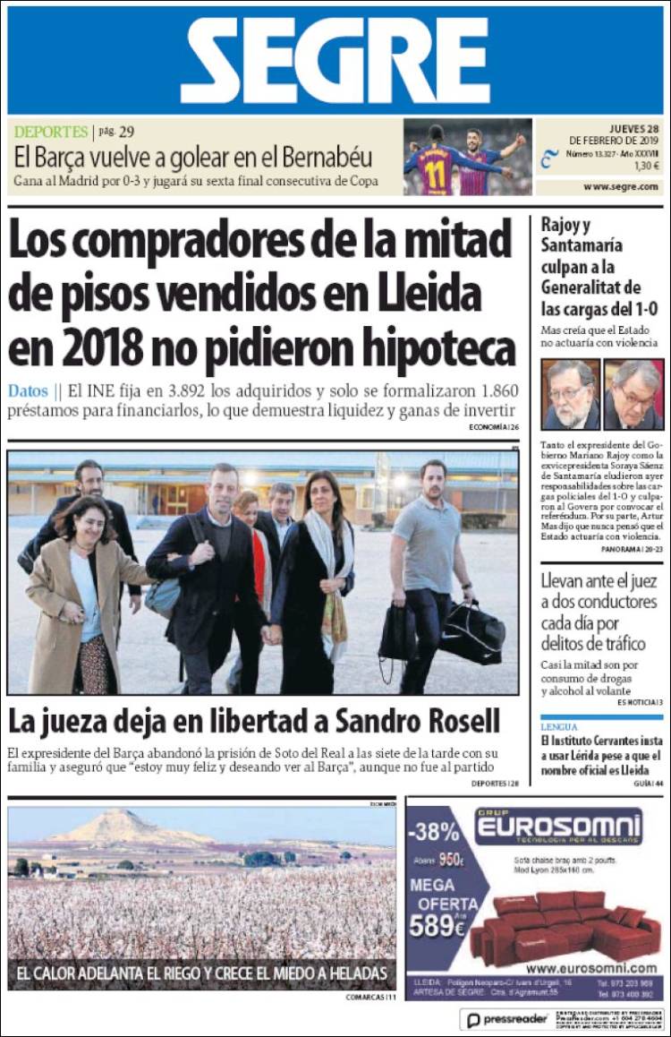 Portada de Segre  (España)