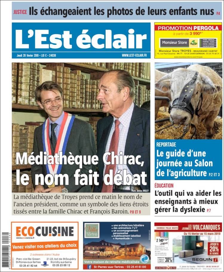 Portada de L'Est Eclair (Francia)