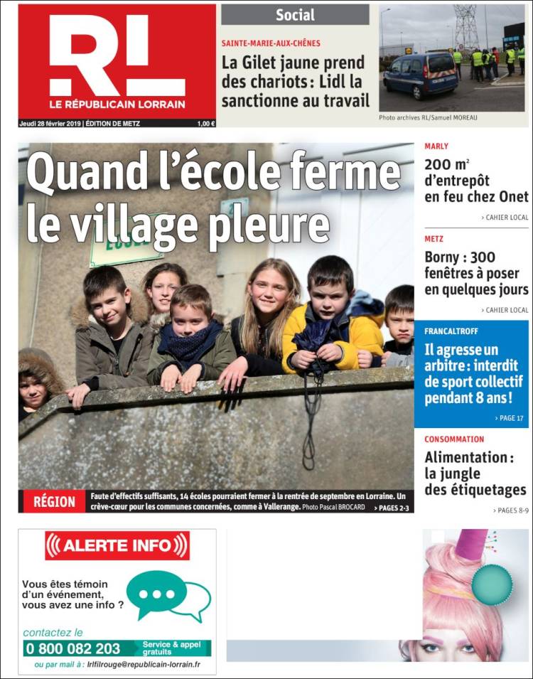 Portada de Le Republicain Lorrain (Francia)