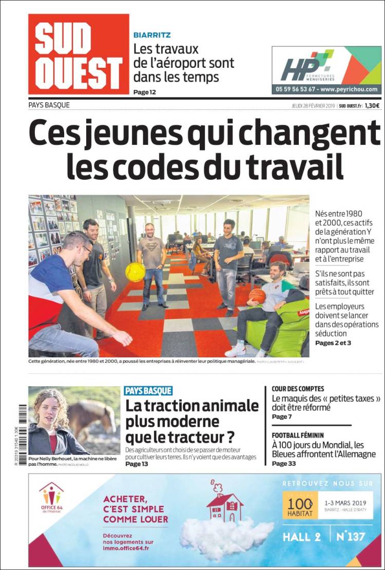 Portada de Sud Ouest (Francia)