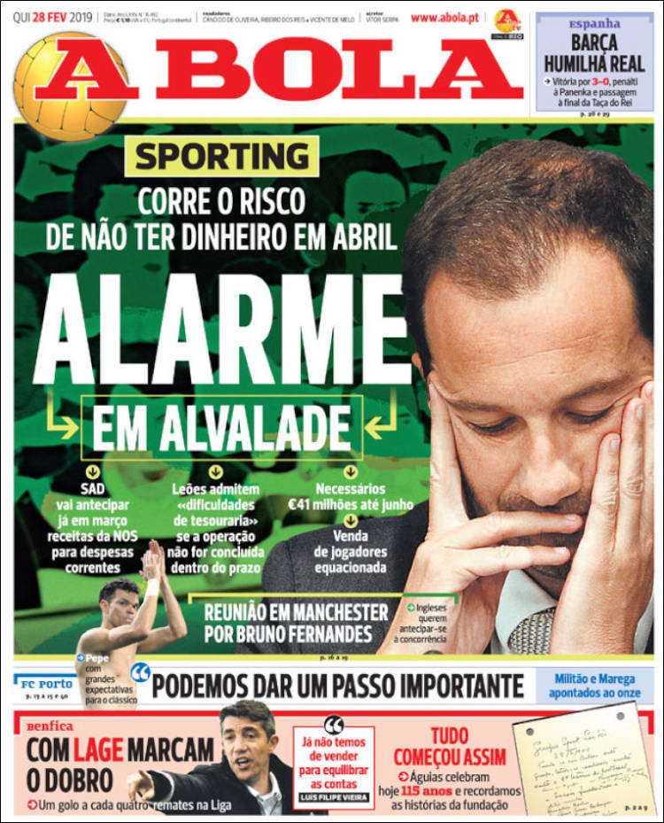 Portada de A Bola (Portugal)