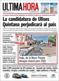 Portada de Última Hora (Paraguay)