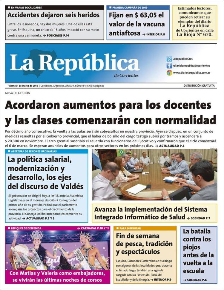 Portada de La República de Corrientes (Argentina)