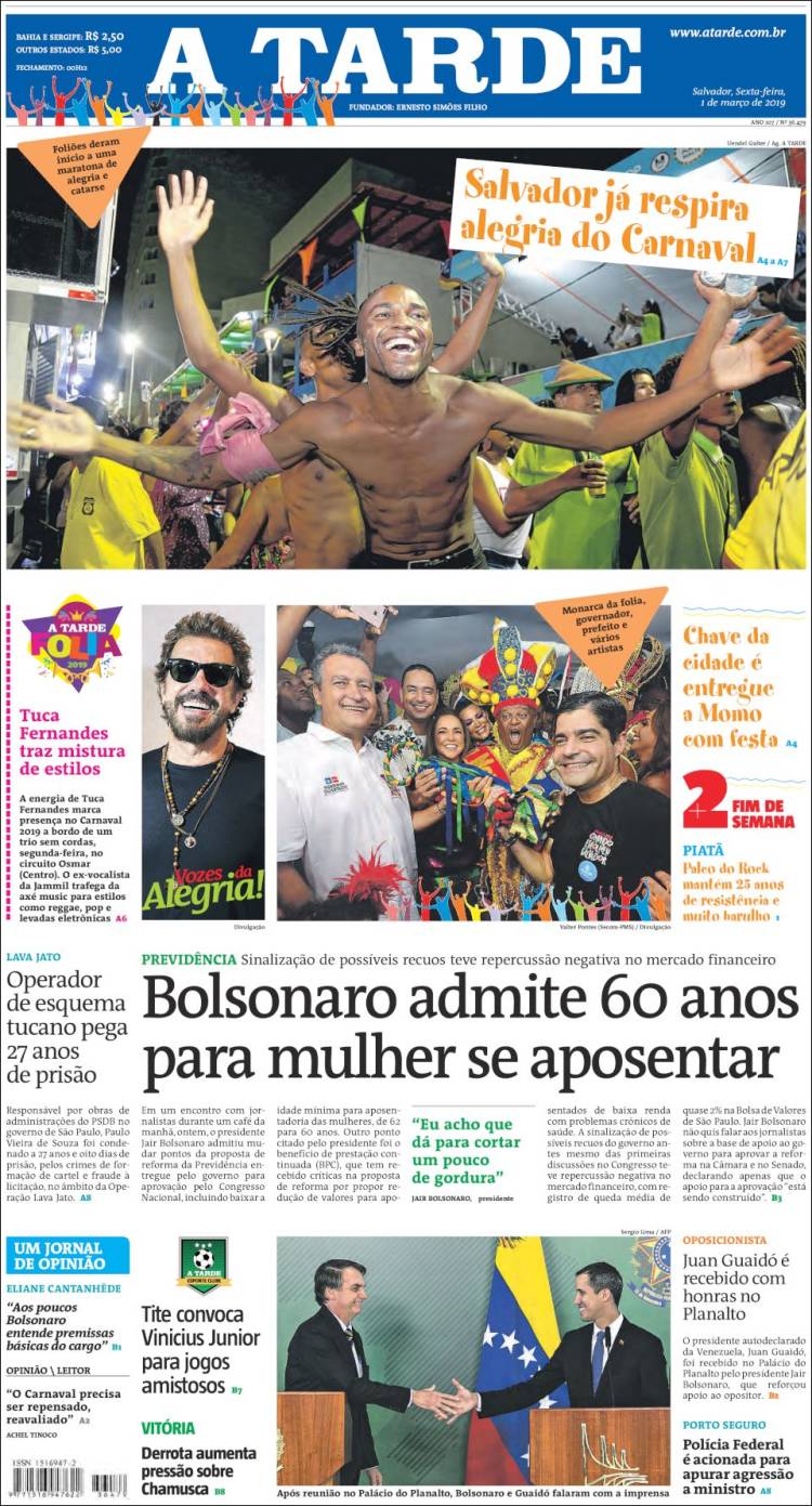 Portada de Diário A Tarde (Brasil)