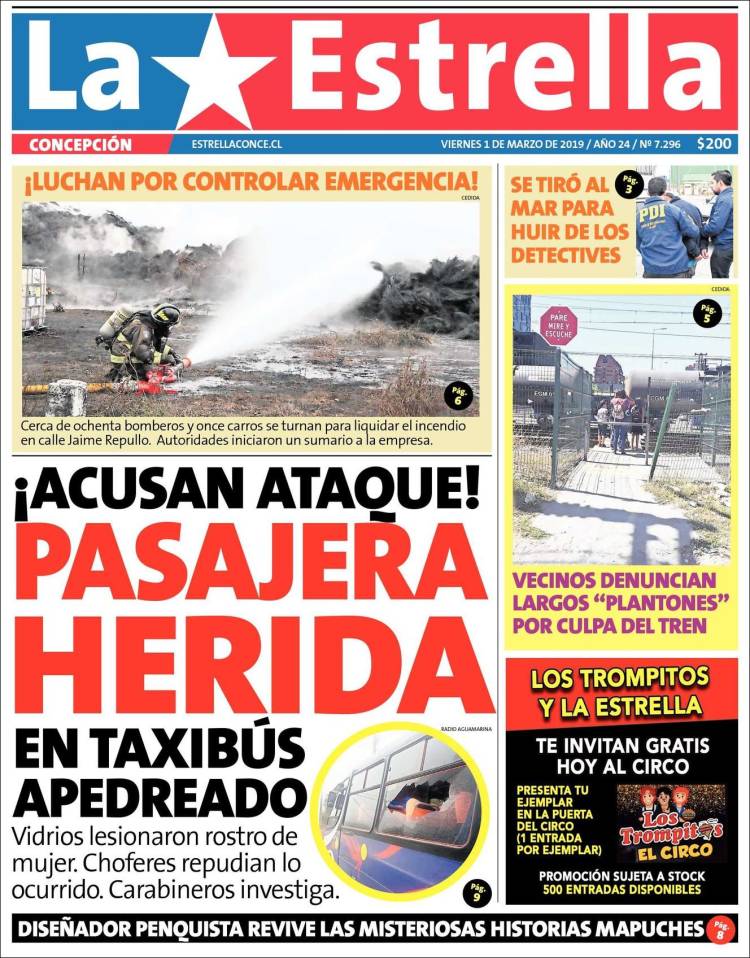 Portada de La Estrella de Concepción (Chile)