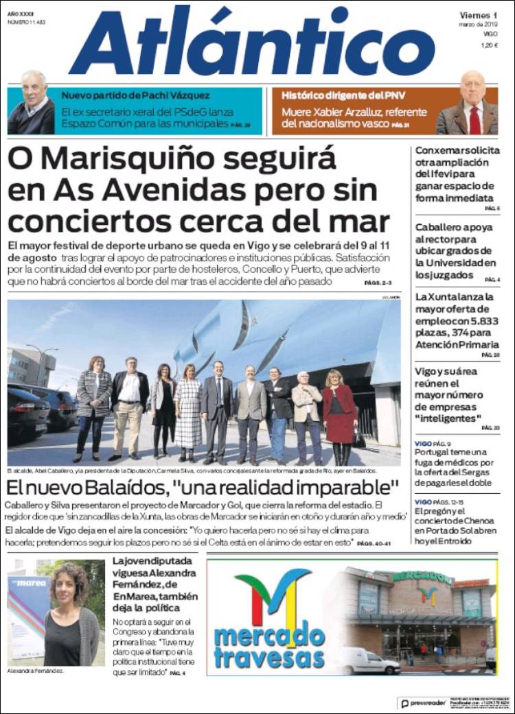Portada de Atlántico Diario (Spain)