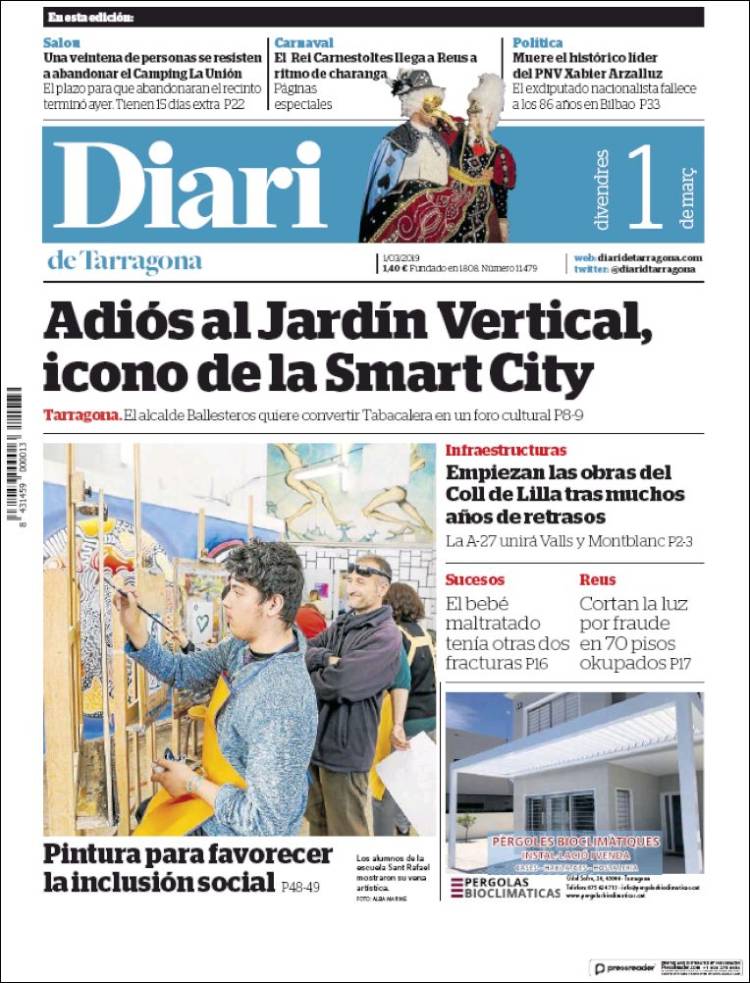 Portada de Diari de Tarragona (Spain)