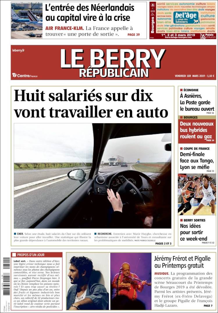 Portada de Berry Republicain (Francia)