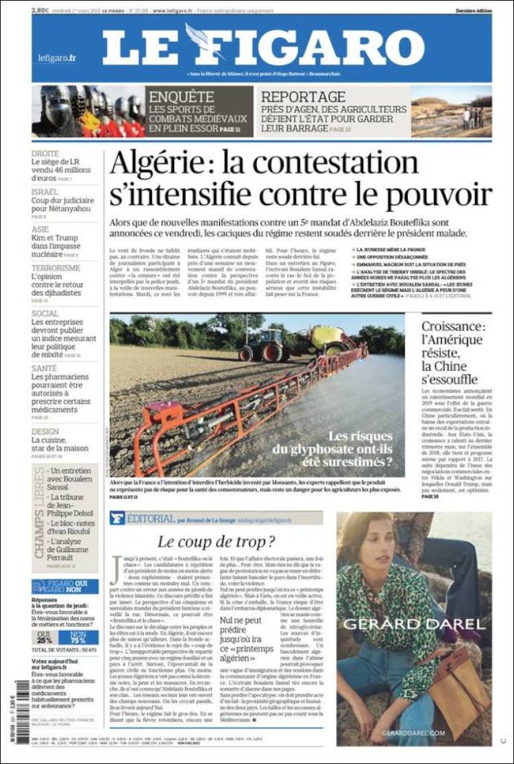 Portada de Le Figaro (Francia)