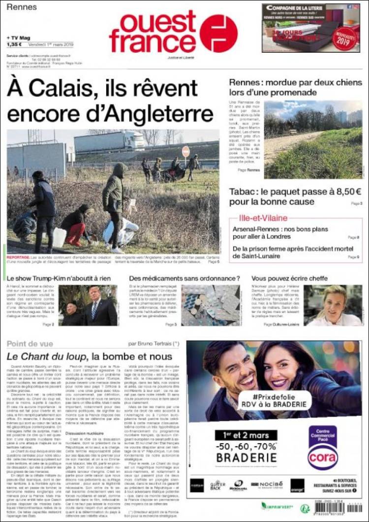 Portada de Ouest France (Francia)