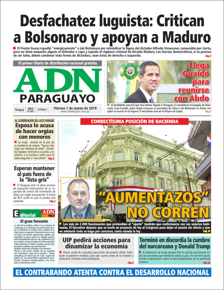Portada de ADN Paraguayo (Paraguay)
