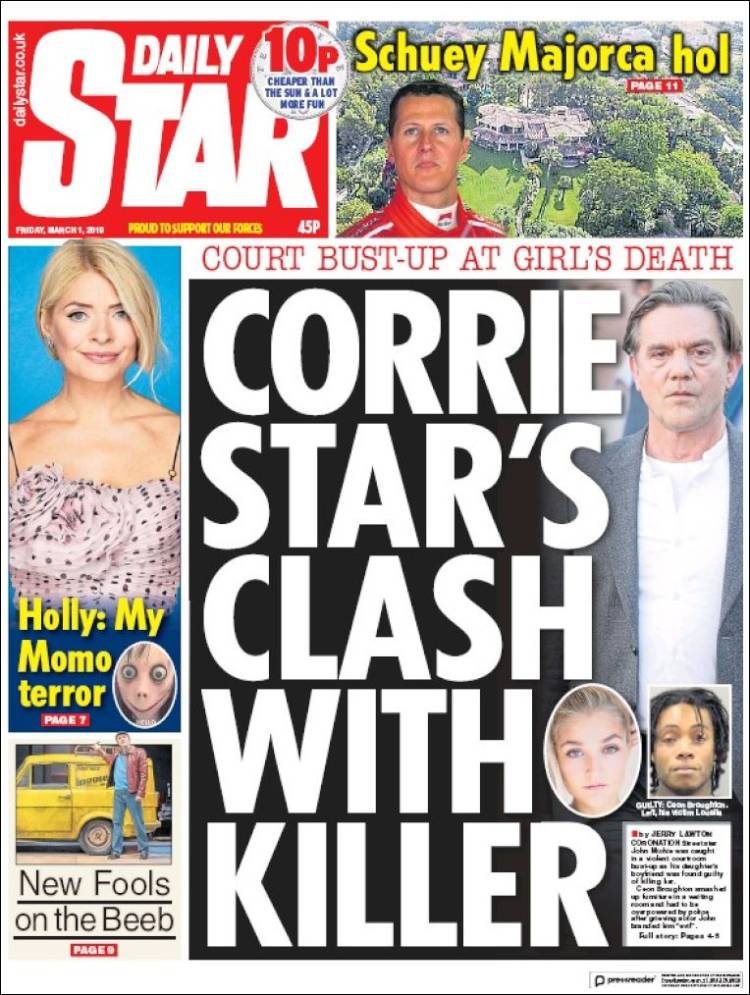 Portada de Daily Star (Reino Unido)