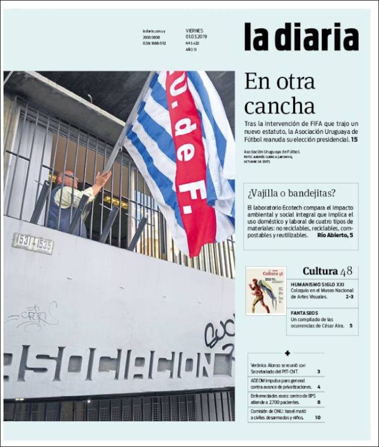 Portada de La Diaria (Uruguay)