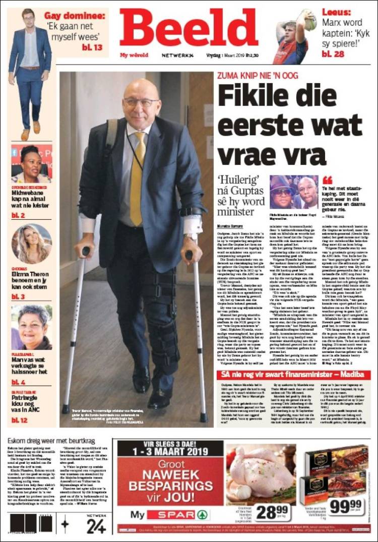 Portada de Beeld (Sud&aacute;frica)