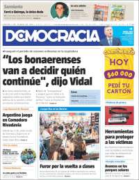 Portada de Diario Democracia (Argentina)