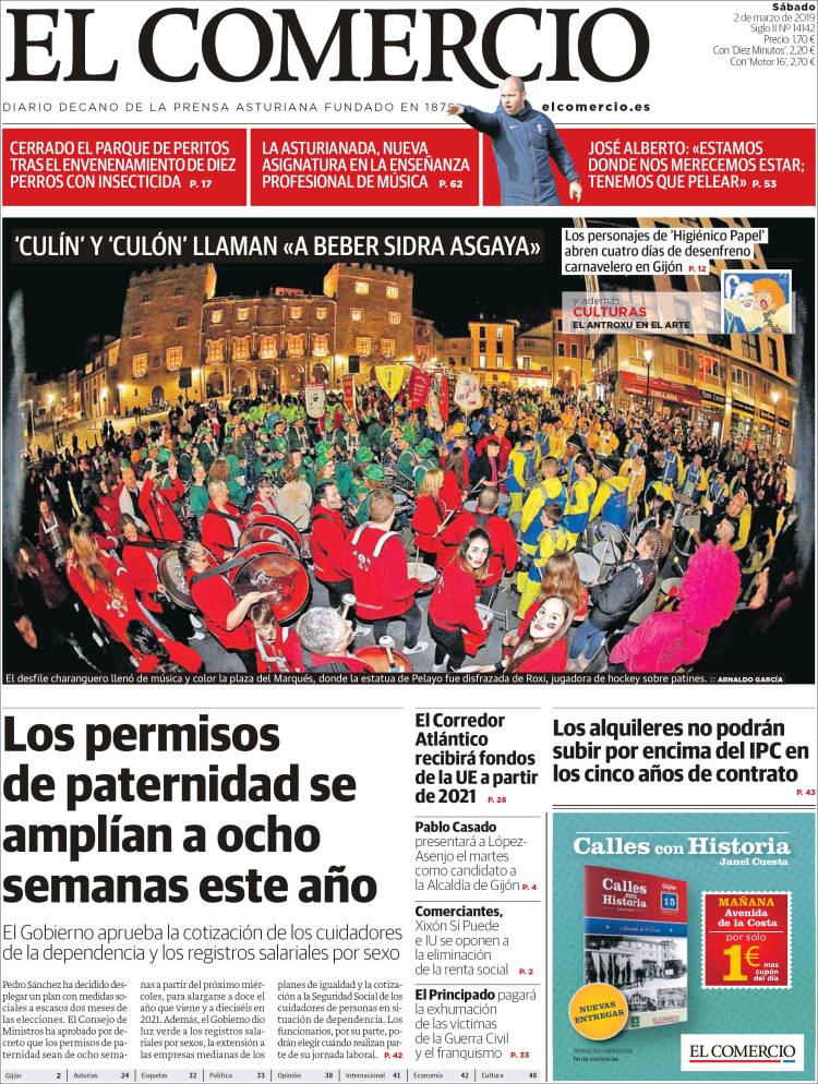 Portada de El Comercio (Espa&ntilde;a)