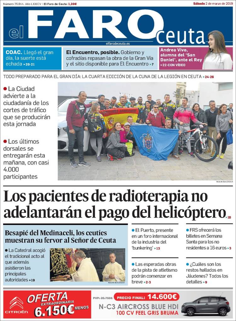 Portada de El Faro de Ceuta (Espa&ntilde;a)