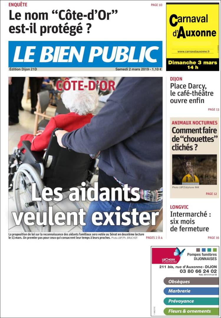 Portada de Le Bien Public (Francia)