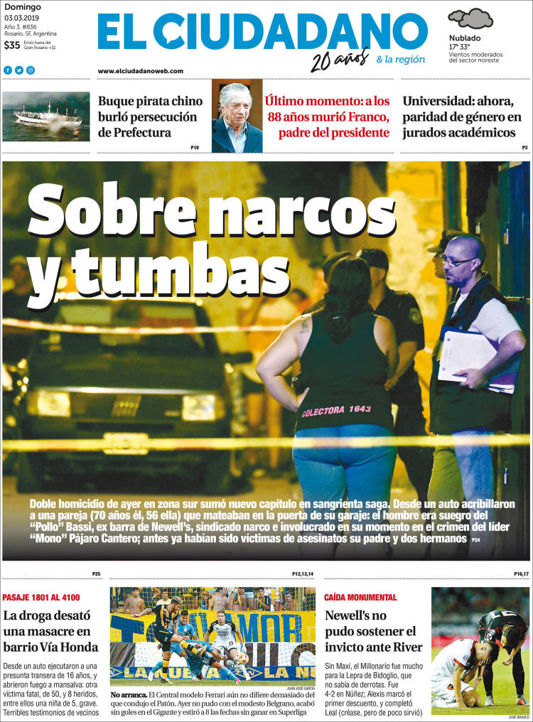 Portada de Diario El Ciudadano (Argentina)