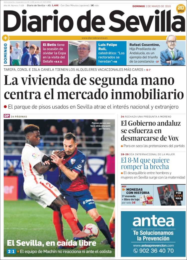 Portada de Diario de Sevilla (España)