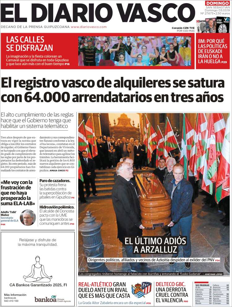 Portada de Diario Vasco (España)