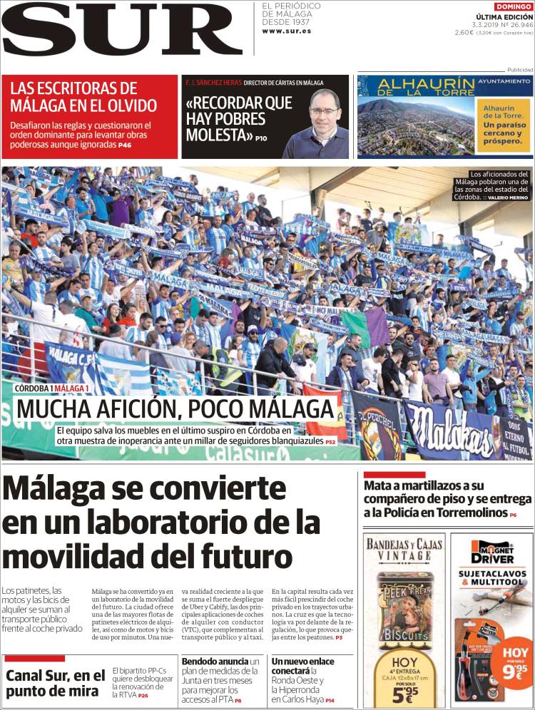 Portada de Diario el Sur (España)