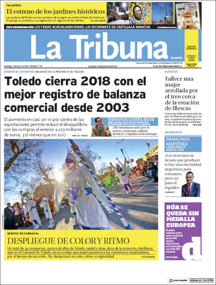 Portada de La Tribuna de Toledo (España)