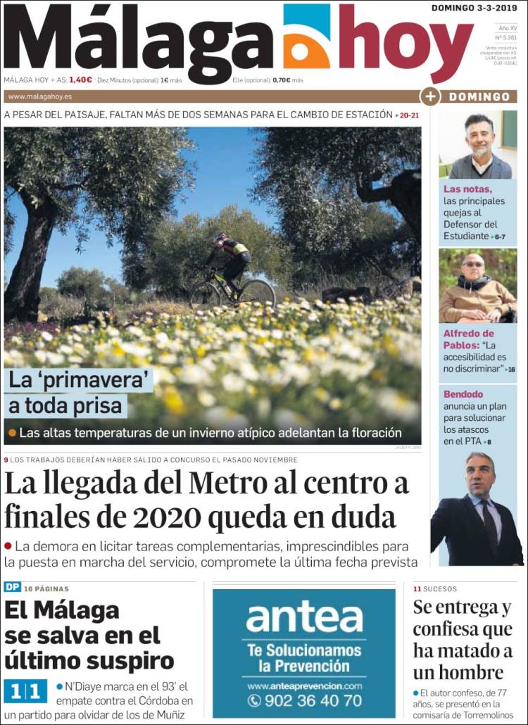 Portada de Málaga Hoy (España)