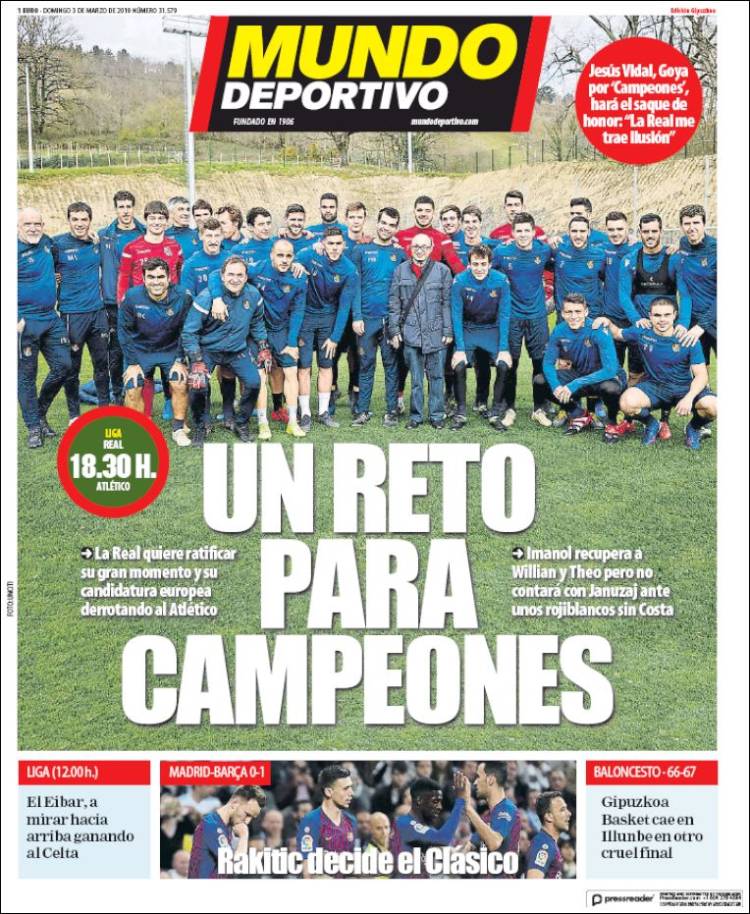 Portada de Mundo Deportivo Gipuzkoa (España)