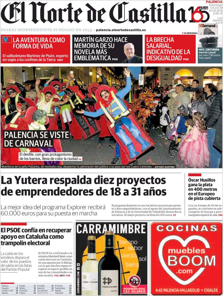 Portada de Norte de Castilla - Palencia (España)