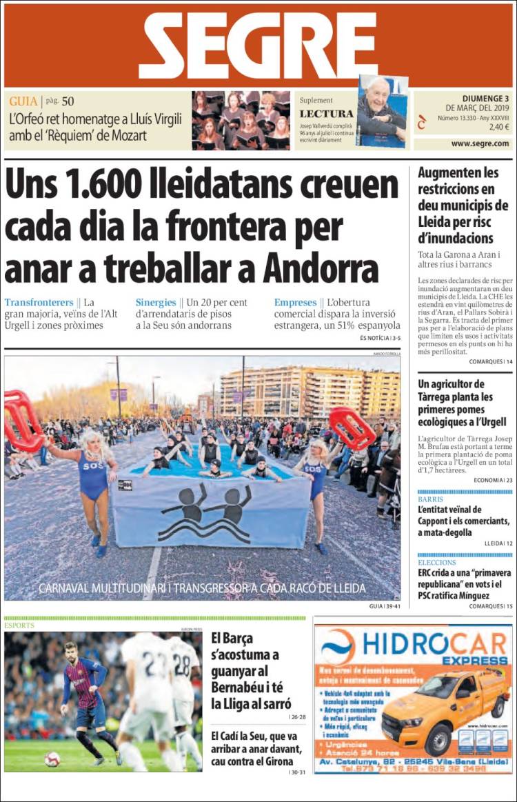 Portada de Segre (España)