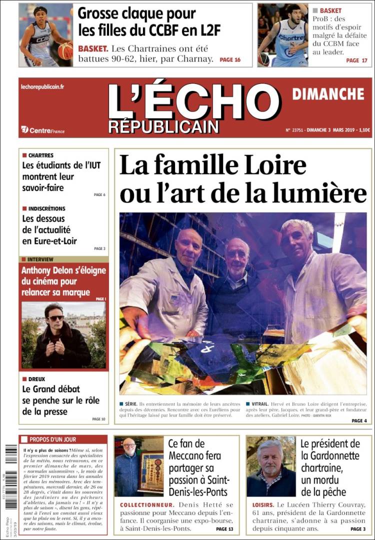 Portada de L'Echo Républicain (Francia)