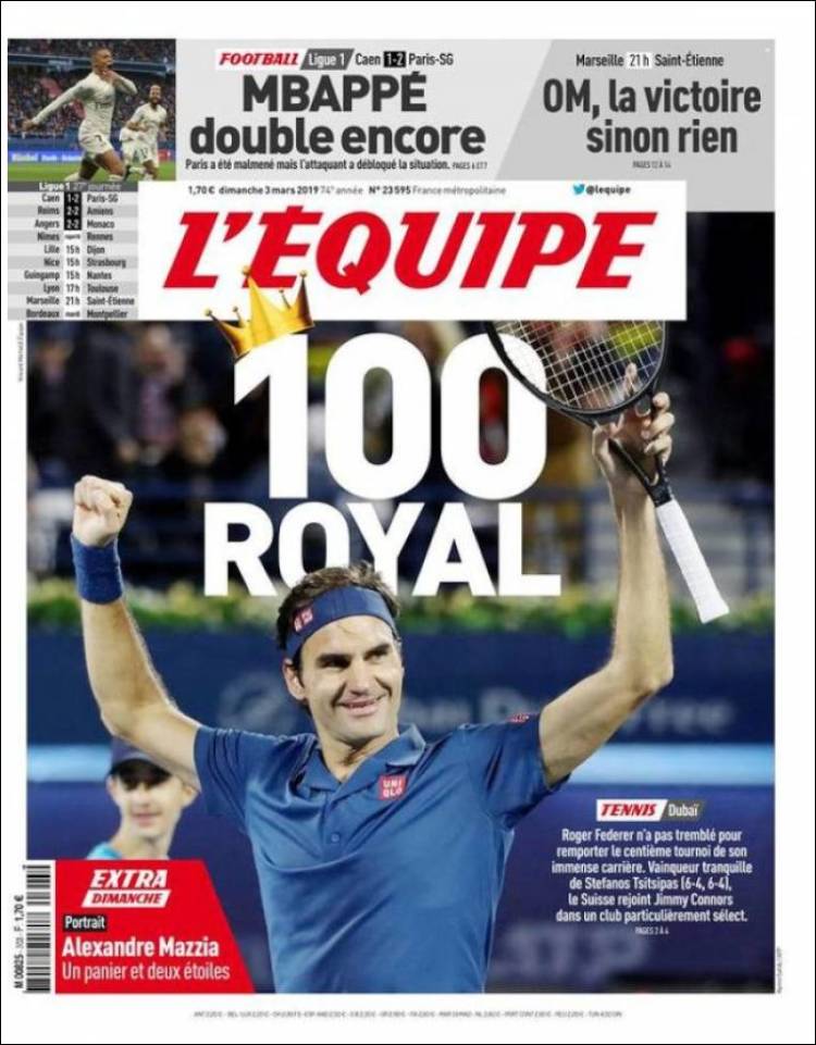 Portada de L'Equipe (Francia)