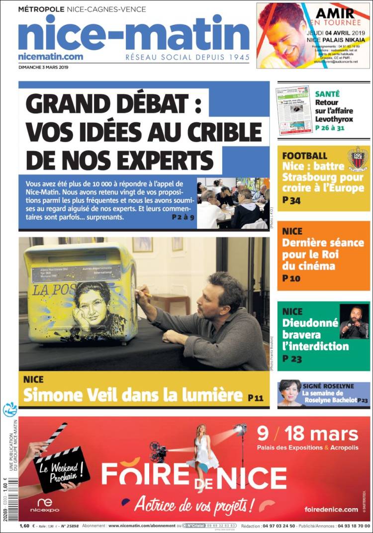Portada de Nice-Matin (Francia)