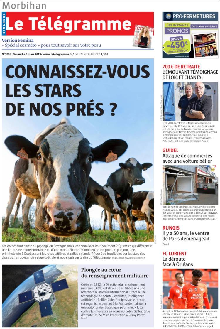 Portada de Télégramme (Francia)