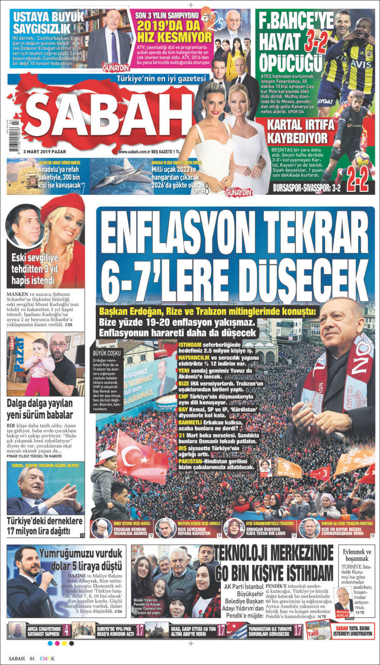 Portada de Sabah (Turqu&iacute;a)