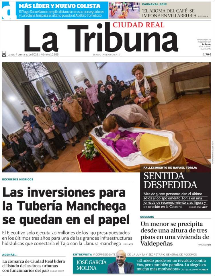 Portada de La Tribuna de Ciudad Real (España)