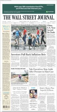 Portada de Wall Street Journal (USA)