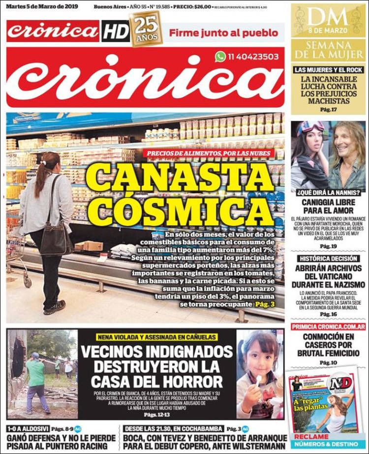 Portada de Crónica (Argentina)