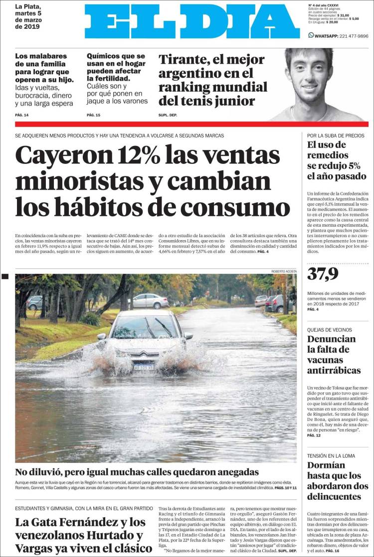 Portada de El Día de la Plata (Argentina)