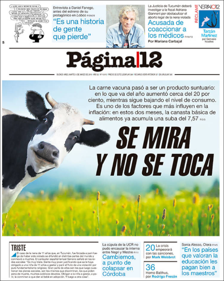 Portada de Página/12 (Argentina)
