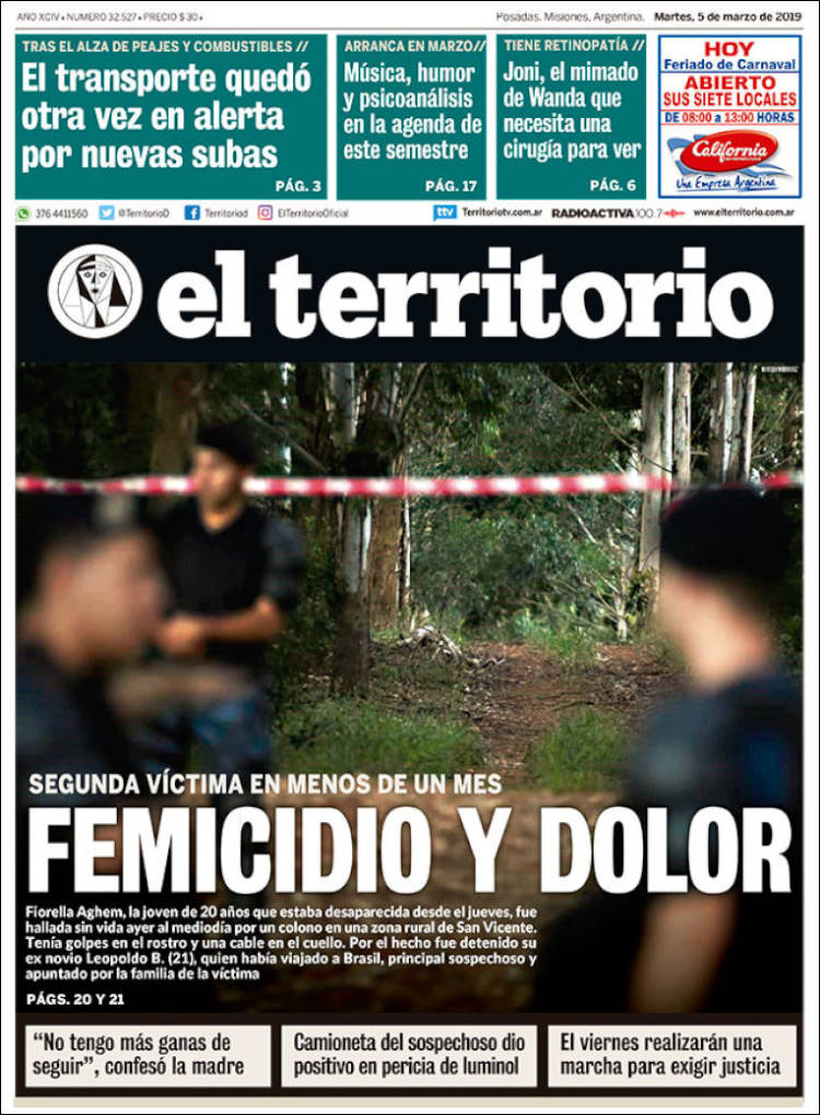 Portada de El Territorio (Argentina)