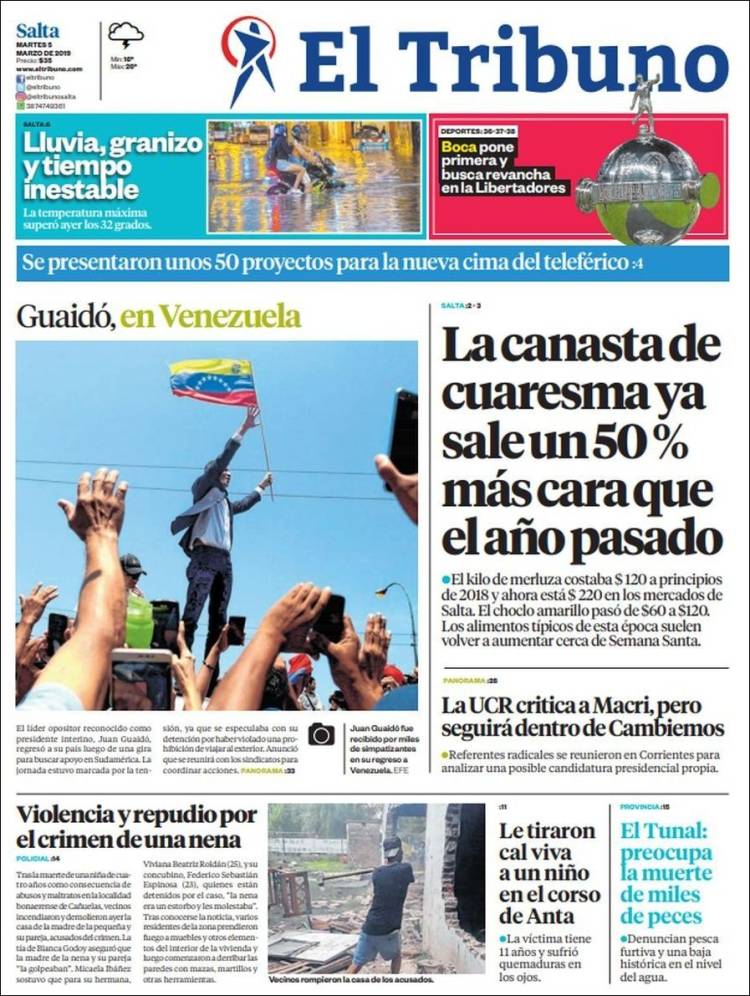 Portada de El Tribuno - Salta (Argentina)