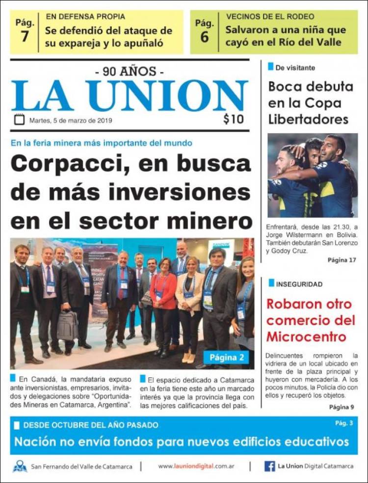 Portada de La Unión (Argentina)