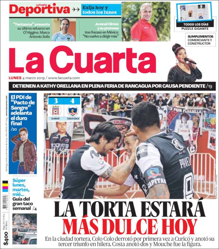 Portada de La Cuarta (Chile)