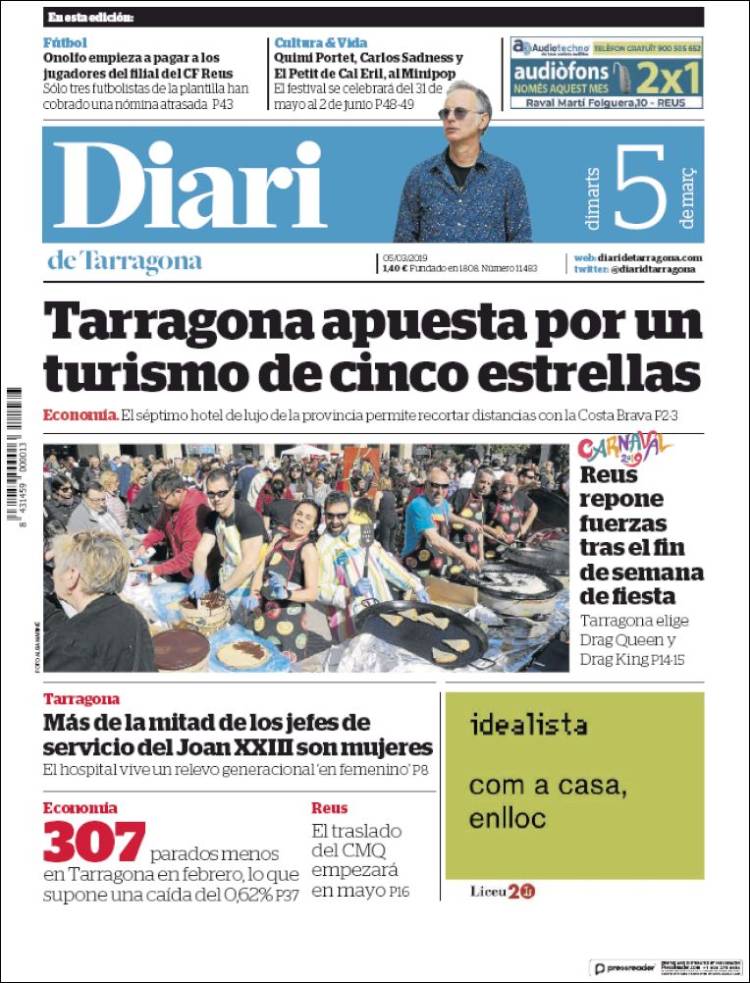 Portada de Diari de Tarragona (Spain)