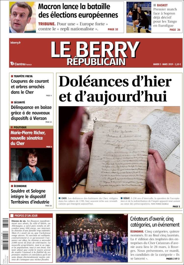 Portada de Berry Republicain (Francia)